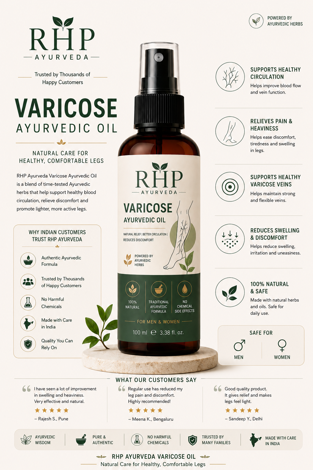 VARICOSE VEINS PAIN RELIEF OIL - Ayurveda Oil Relief 60 Days Challenge