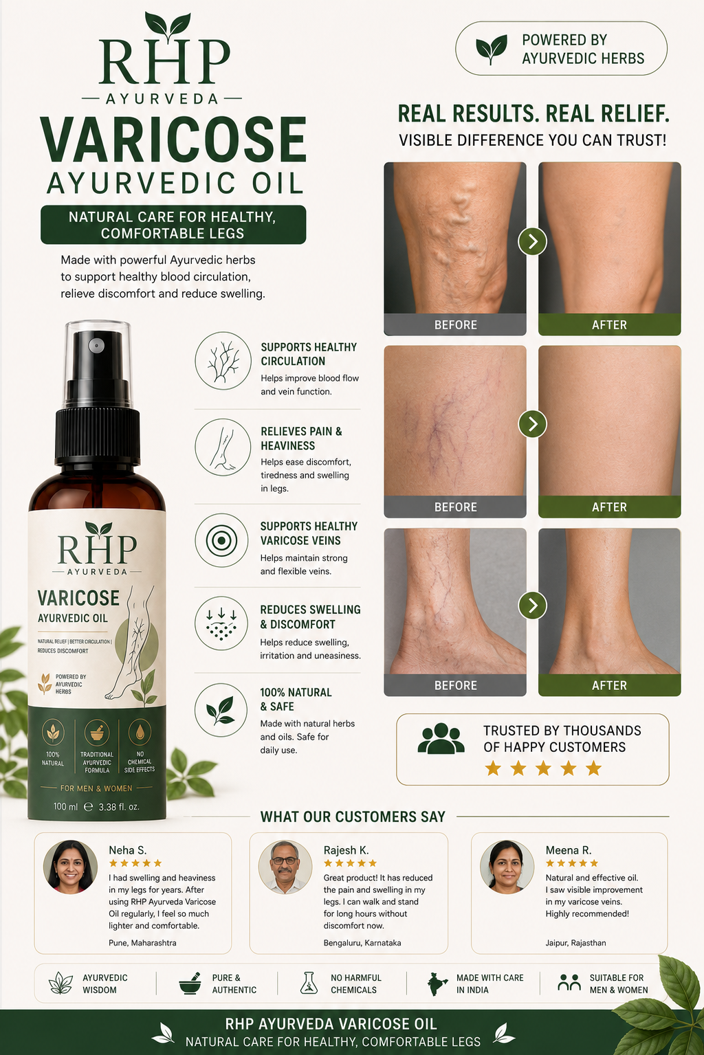 VARICOSE VEINS PAIN RELIEF OIL - Ayurveda Oil Relief 60 Days Challenge