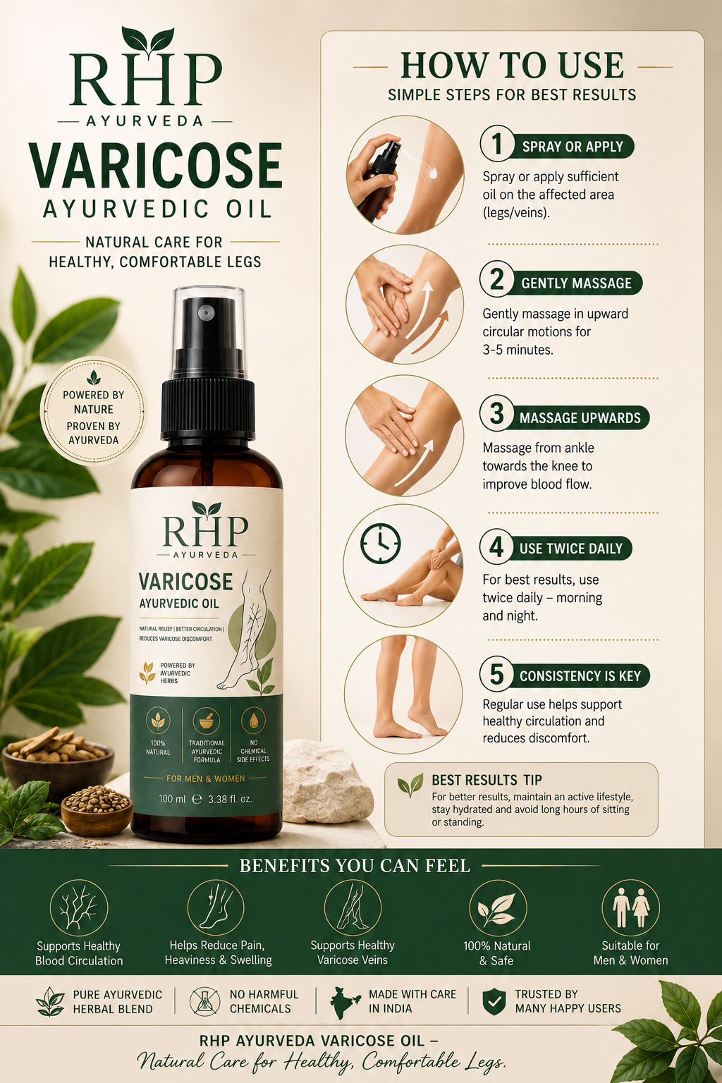 VARICOSE VEINS PAIN RELIEF OIL - Ayurveda Oil Relief 60 Days Challenge