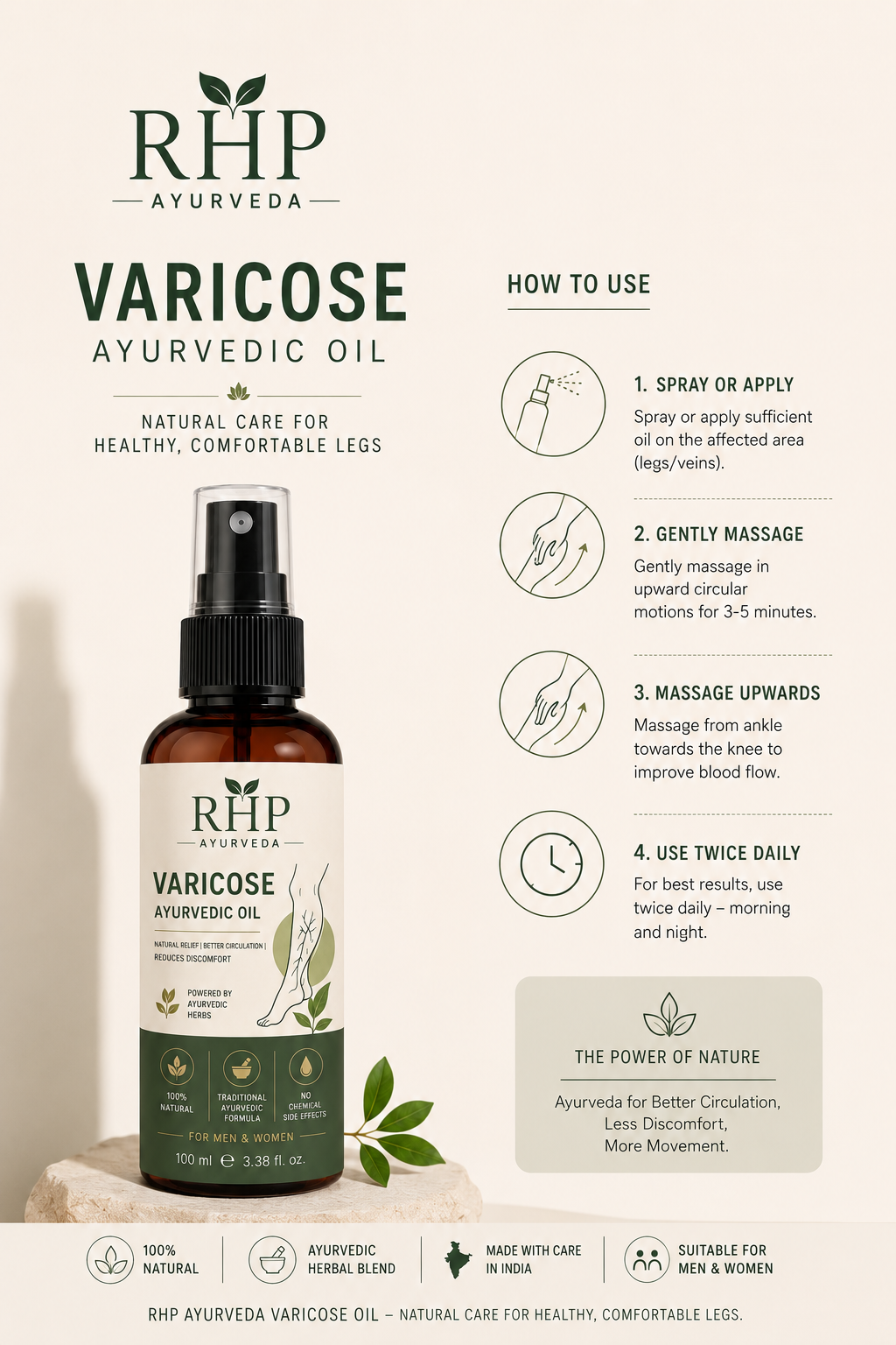 VARICOSE VEINS PAIN RELIEF OIL - Ayurveda Oil Relief 60 Days Challenge